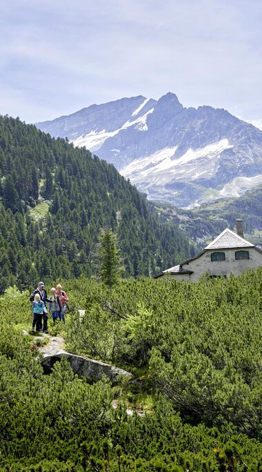 Wandergruppe im Wiegenwald in der Weißsee Gletscherwelt im Nationalpark Hohe Tauern | © Ferienregion Nationalpark Hohe Tauern - Michael Huber
